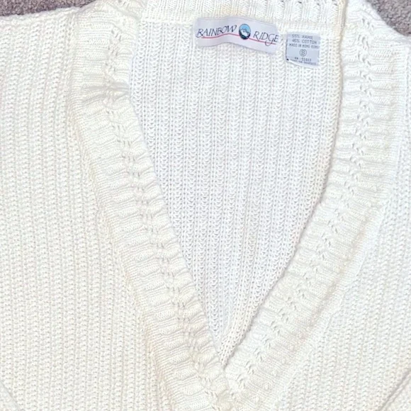 Rainbow Ridge retro white cardigan - Picture 2 of 2
